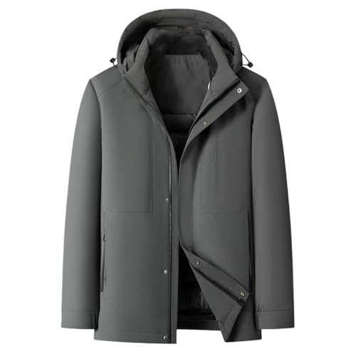 Doudoune d'hiver pour homme longueur moyenne manteau chaud col montant amovible