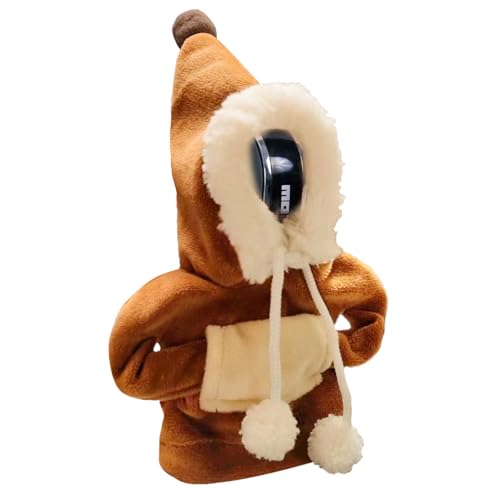 zmoso Car Gear Shift Hoodie, Funny Plush Universal Cars Shift Knob Cover, Mini Hoodie for Auto Shifter, Automotive Interior Cute Gadgets Accessories Decor for Women Men (Brown)