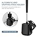 SetSail Toilet Brush and Holder, Self Closing Lid Toilet Bowl Brushes Holder and Extra Long Handle Ventilated Toilet Brush Set for Bathroom Cleaning, Nylon Bristles, Black