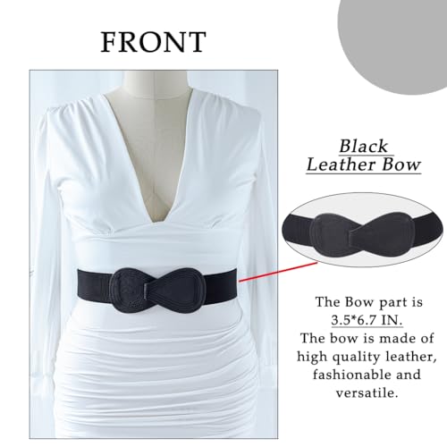 Abien Womens Stretchy Wide Belt Plus Size Leather Belts Elastic Dress Waistband Belt for Women Lady Dresses3