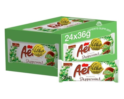 Aero Bubbly Peppermint Mint Chocolate Bar 36g Pack of 24 for Everyone For Gifting and Sharing