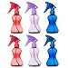 Hammont Plastic Hair Spray Bottles - 10 oz. Plastic Bottle with Adjustable Head Sprayer Value Pack of 6 (2 Blue, 2 red and 2 Purple)