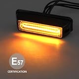 Justech Bursztynowe migające światła ostrzegawcze COB 9 cm z 18 trybami