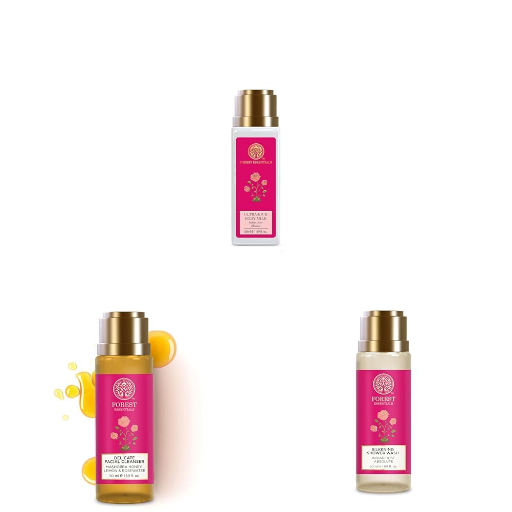 Forest Essentials Body Milk (Rose), 50ml & Facial Cleanser (Honey), 200ml & Shower Wash (Rose), 50ml | For Luxurious Skincare - Review, Price and Buying Guide