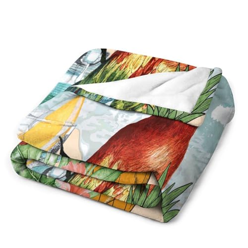 Couverture douce Hello Summer 127x152 cm motif perroquet - 4