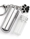 Waterproof Cremation Pet Urns Keychain for Dogs Ashes, Cylinder Cat Dog Urn for Pet Ashes Cremation Keepsake Memorial Ashes Jewelry Pend