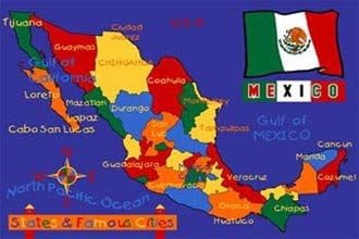 Map Of Mexico For Kids Kids Area Rug - Mexico Map Design (5 Ft. X 7 Ft.) : Amazon.co.uk: Home &  Kitchen
