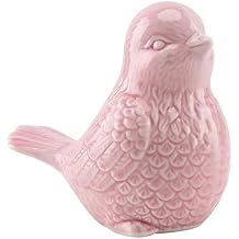 Cottage Ceramic Bird Figurine Ornaments,Animal Model Gift for Home Garden Statue Wedding Decor Pink