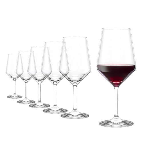 Stölzle Lausitz Bordeaux Glasses Revolution Set of 6, 22 oz – Wine Glasses for Bordeaux, Amarone & Syrah – Elegant Crystal Glass Red Wine Glasses – Dishwasher- and Shock-Resistant