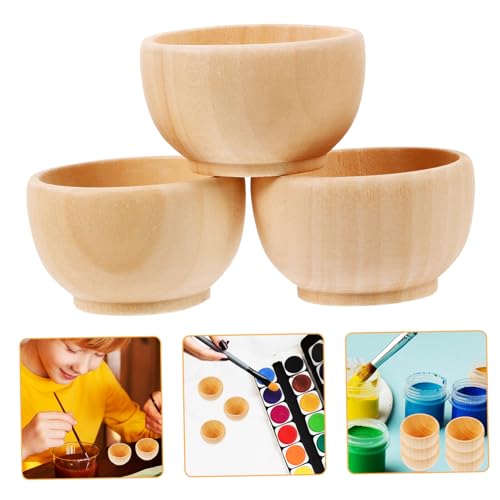 OSALADI 40pcs Small Unfinished Wooden Bowls for DIY Making Unpainted Miniature Bowls Wood Material for Craft Projects and Educational Toys - Image 6