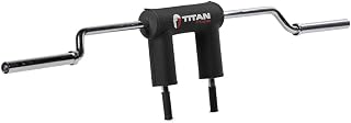 Titan Fitness Rackable Safety Squat Bar, Olympic Sleeves, 1,500lb Rated | Cambered Squat Barbell with 5" Drop, HeftyGrip Shoulder and Arm Pads, 35mm Easy-Grip Handles