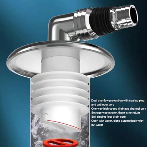 Abfluss Abfluss Abdeckung für Waschmaschinen, 3,4 Zoll Dusch Abfluss Abfluss Abdeckung mit Rohr Verbinder, Quadratischer Einweg Abfluss Ventil mit Schnellem Drainage Dusch Stecker