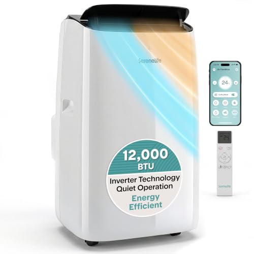 Image of SereneLife Portable Air Conditioner 12000 BTU, Cooling with Remote Control