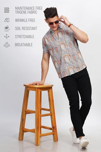 Image of BULLMER Trendy Regular Fit Printed Causal Shirt for Men