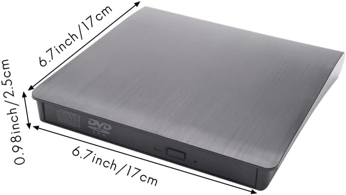 External Cd DVD Drive with Case USB 3.0 Optical Drive Portable Slim Cd Rw ROM Drive Player Burner Writer Rewriter High Speed for