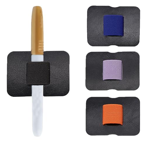 HAOXYO Paquete de 4 Portalápices para Cuaderno, Portalápices para Cuaderno, Bucle para Bolígrafo para Cuaderno, Apto para Cuadernos, Agendas, Calendarios, Etc. Portalápices de Cuero Autoadhesivo