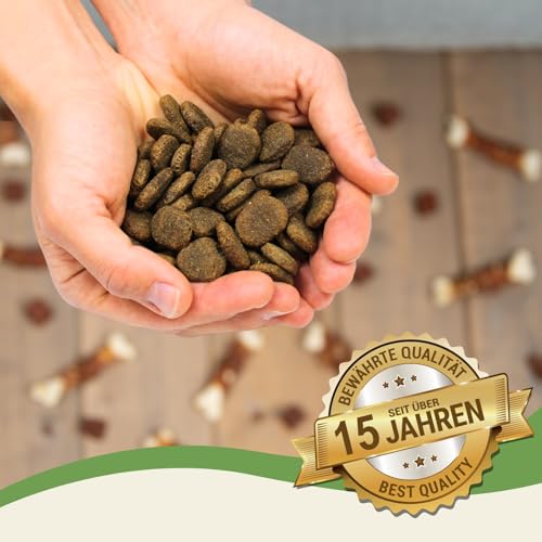 Lecker.Pet® | 12 kg Luna's Strauß mit Kartoffel & Apfel Hunde Trockenfutter Vollnahrung | Getreidefreie Trockenvollnahrung | Alleinfutter für Erwachsene Hunde | Nährstoffreiche Proteinquelle