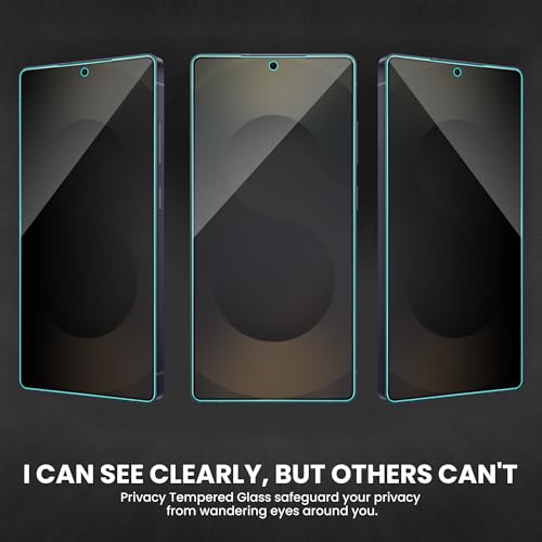 Image of ArmourPro Privacy Tempered Glass for Samsung Galaxy S25 Ultra - Anti-Spy Anti Peeping Screen Protector, 9H Hardness, Edge-to-Edge Coverage, Ultra Thin, Bubble-Free Installation Kit | Black