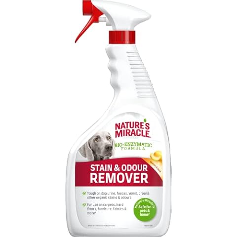 Nature's Miracle Dog Stain & Odour Remover - Bio-Enzymatic Formula - Melon Scent 946ml, White Cover