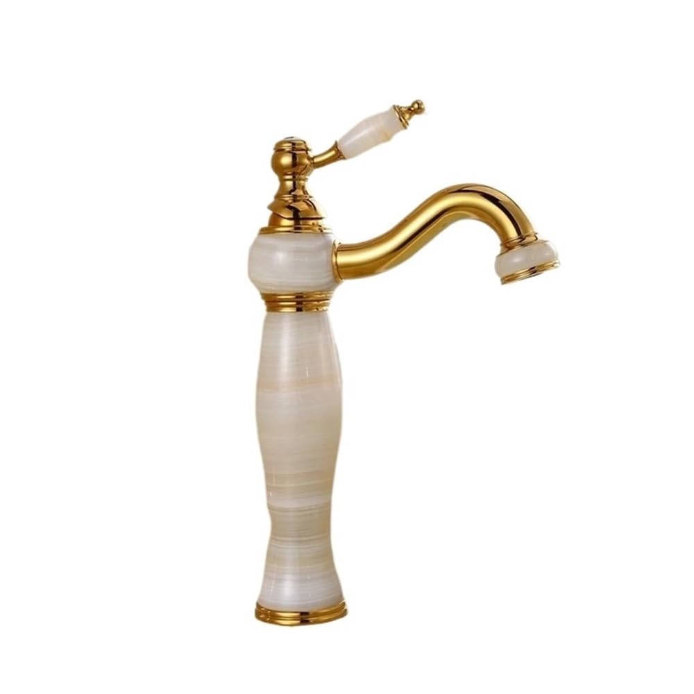 Lavabo de salle de bains en marbre naturel élégant et robinet mitigeur XT-1003
