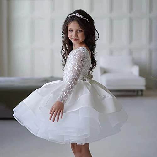 Flower Girl Dress, Kids Wedding Sequin Lace Tutu Dresses, Toddler Princess Birthday Party Gown2