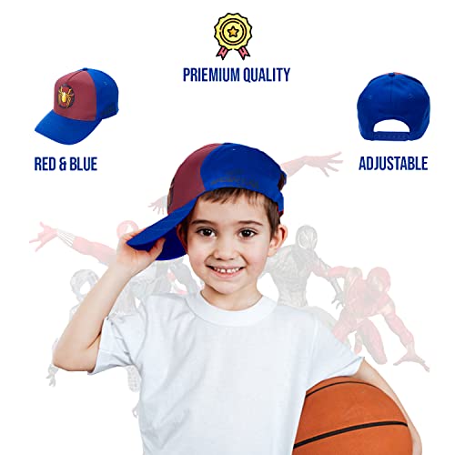Marvel Spiderman Hat for Boys, Breathable Spiderman Baseball Cap for Toddlers, Boys Ages 3-92