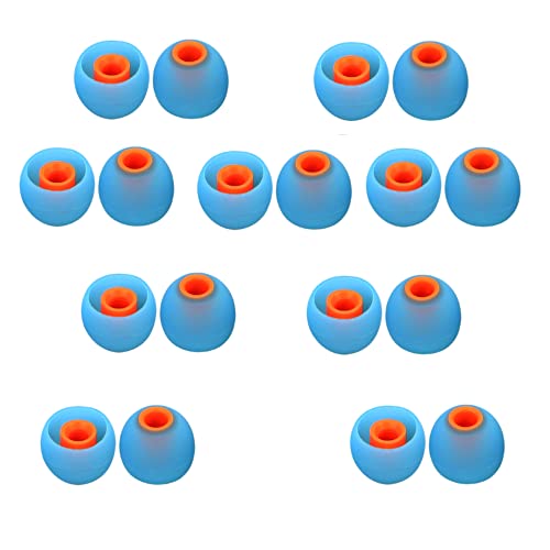 Image of Earbuds Replacement Tips Silicone Earbud Tips Ear Bud Replacement Pieces Ear Gels Fit for Inner Hole from 3.8mm - 5.1mm Earphones 9 Pairs S /M /L Blue-Orange