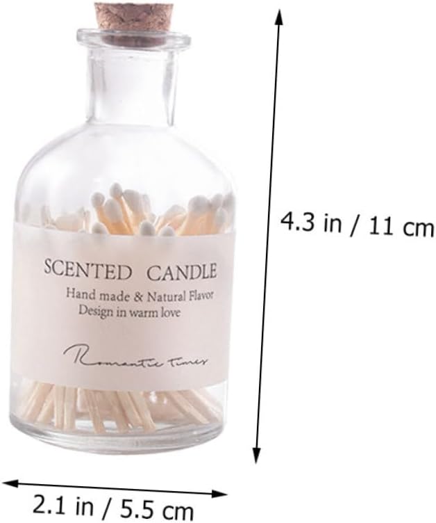 VOSAREA Aroma Candle Match Jar Set Decorative Glass Matches Holder for Home Decor Candle Lovers and Weddings