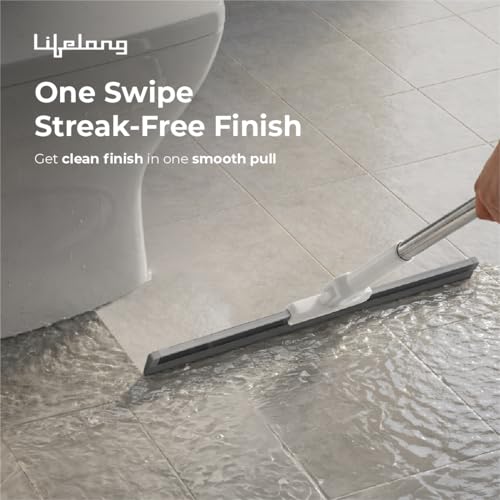 Image of Lifelong Floor Wiper with Long Handle for Bathroom & Home Cleaning | Rubber Blade Squeegee Floor Wiper for Wet & Dry Surfaces | Floor Cleaning Wiper Tool | Easy Grip Uses