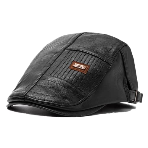 Casquette en cuir PU pour homme idéale pour les balades d'automne en ville