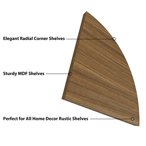 Horlimer 6 Pack Wall Mount Floating Corner Shelf, Rustic Wood Colored Corner Wall Shelves For Bedroom, Living Room, Bathroom, Kitchen #TOP3