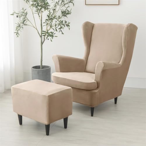 Highdi Footstool Cover Super Soft Velvet Ottoman Cover Stretch Solid Color Pouffe Cover Washable Rectangle Footrest Stool Slipcover with Elastic Bottom for Living Room Bedroom (Camel) - Cosy Home Interiors Highdi Footstool Cover Super Soft Velvet Ottoman Cover Stretch Solid Color Pouffe Cover Washable Rectangle Footrest Stool Slipcover with Elastic Bottom for Living Room Bedroom (Camel) - Image 5