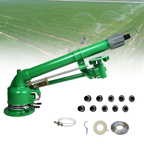 Water-Saving Smart Sprinkler Irrigation Machine -Rotating Spray Gun with Durable Zinc Alloy Frame, Adjustable Spray Angles for Farmland, Gardens & Commercial Crop Systems