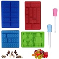 4PCS Moldes de Silicona con Diseño de Robots de Construcción y 2