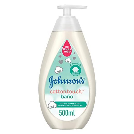 Johnson's Baby Gel de Baño Cottontouch (1x500 ml), Gel de baño para bebé con algodón, gel de ducha hipoalergénico, para la piel fina y delicada de bebés recién nacidos