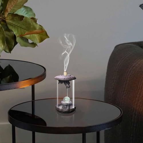 Brûleur d'encens à refoulement cascade avec LED et couvercle