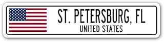 St. Petersburg, FL, United States Street Sign American Flag City Country Gift