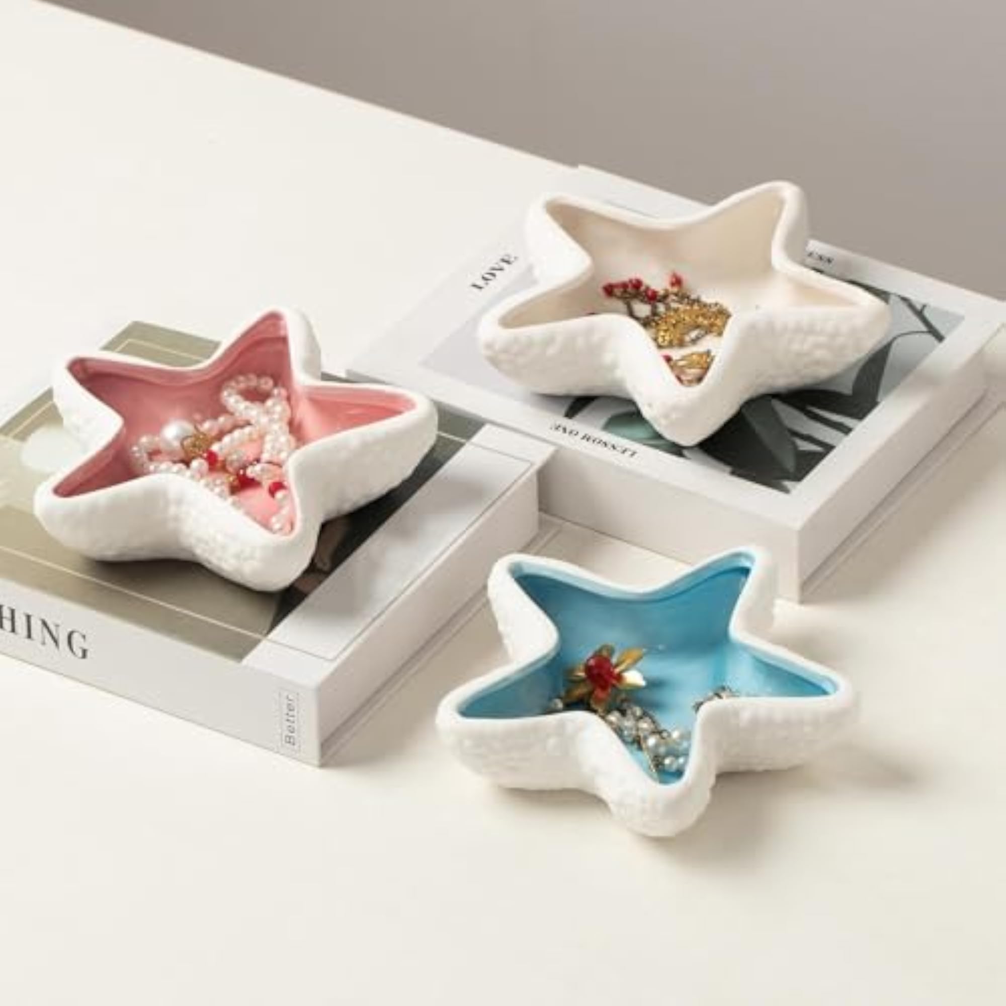 Small Pink Ceramic Jewelry Dish for Home Decor