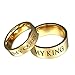 Beydodo Anillo Grabado MY Queen&MY King Anillo Acero Inoxidable Anillo Boda Anillo Compromiso Anillo Oro Anillo Oro Mujer Anillo Talla 30