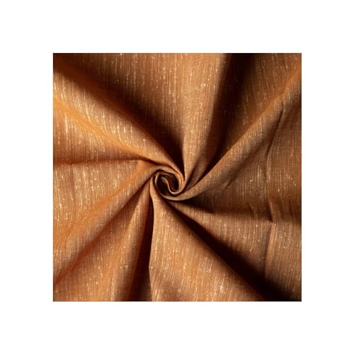 Image of Unstitched Cotton Fabric for Men and Women - Light Weight Self Pattern Khadi Cotton Fabric Material (5 Meter, Light Golden Brown)