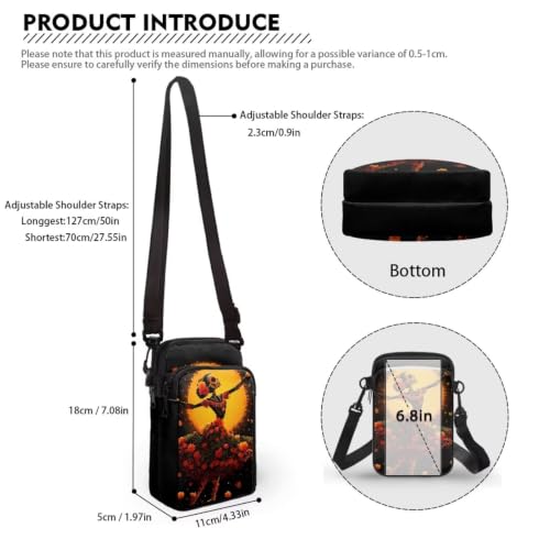 Image of Hawaiian Tribal Small Crossbody Bags for Women Cell Phone Bag Purse, Sea Turtle Zipper Sling Purses Shoulder Bag