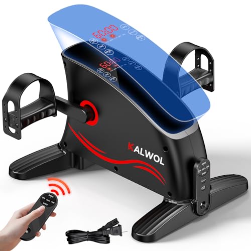 KALWOL Under Desk Bike Pedal Exerciser , Leg/Arm Exerciser while Sitting for Seniors, Electric Mini...