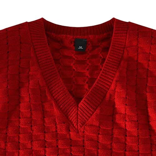 Men's Loose Sweater Vest Lightweight V-Neck Cotton Vests Pullover Winter Solid Color Men Sweater Tank2