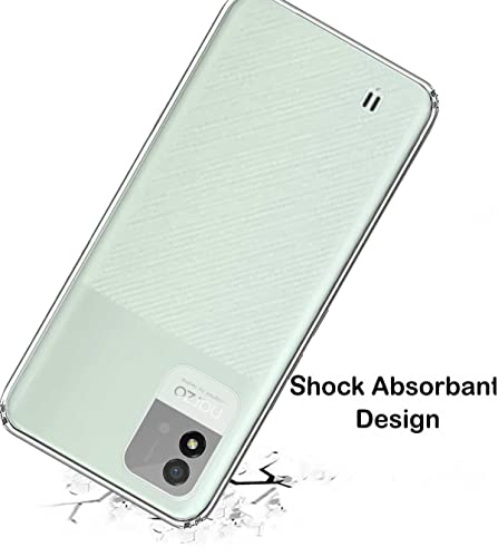 Image of Soft Flexible Silicone Back Cover Compatible with Realme Narzo 50i, Transparent Case + Screen Guard