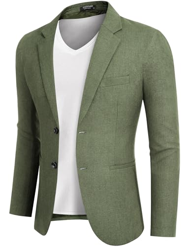 COOFANDY Mens Christmas Sport Coats Casual Two Buttons Casual Blazer Jacket Lightweight Daily Suit Blazers Dark Green