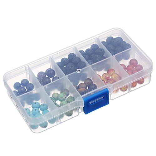 Homyl 130 peças de contas redondas soltas para fazer joias coloridas Pulseira de ioga DIY Crafts 8 m