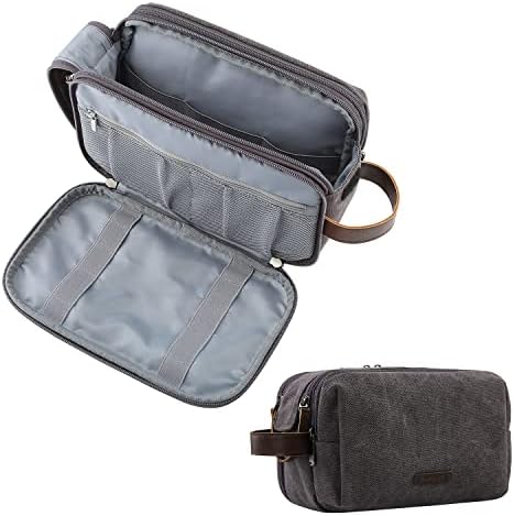 Toiletry Bag for Men, BAGSMART Travel Toiletry Organizer Dopp Kit Water-Resistant Shaving Bag for Toiletries Accessories, Large Black