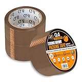 G4GADGET Pack of 3 Strong Brown Packing Tape – 48mm x 66m – Heavy Duty Parcel Tape for Moving Boxes, Shipping and Packaging