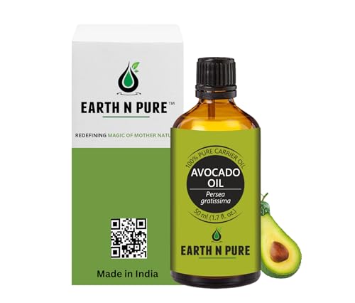 Image of Earth N Pure Avocado Oil Cold Pressed, Natural and Therapeutic Grade for Hair and Skin - 50 ml