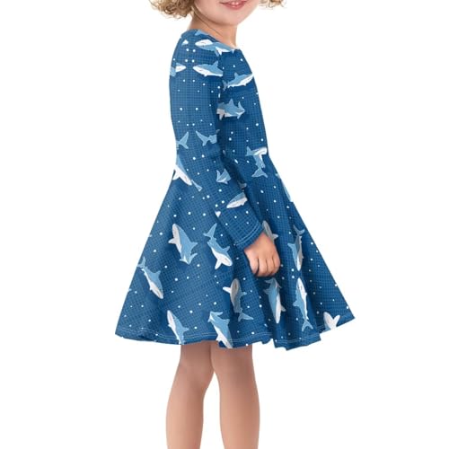 Fisoutleap Girls Dress Cute Print Casual Long Sleeve Daily Dress for Toddler/Little/Big Kid Girls 3-16 Y Clothes4
